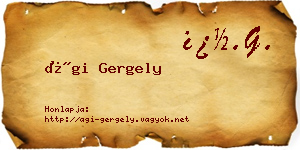 Ági Gergely névjegykártya