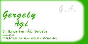 gergely agi business card